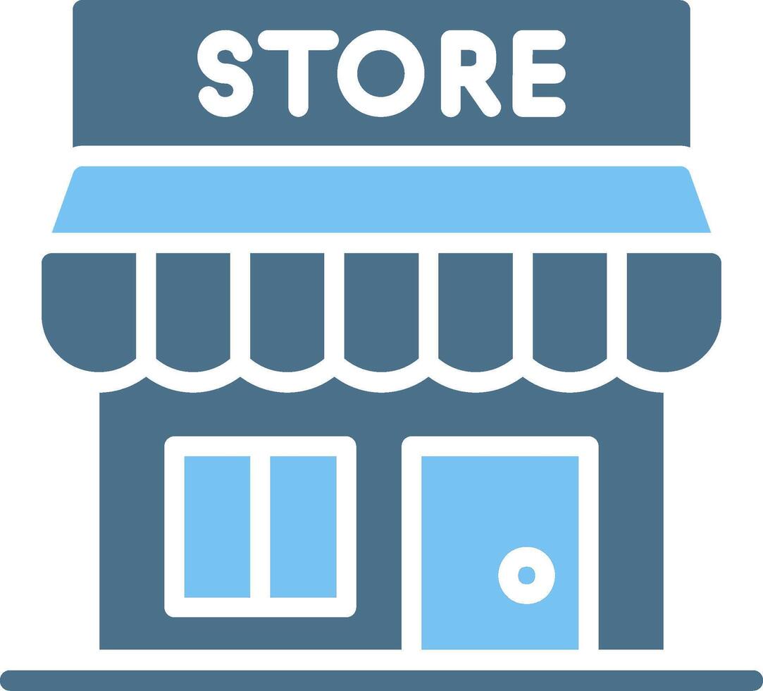 Store Glyph Two Color Icon Design vector