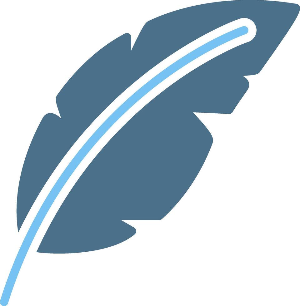 Feather Glyph Two Color Icon Design vector