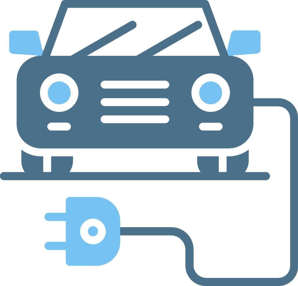 Electric Vehicle Glyph Two Color Icon Design vector