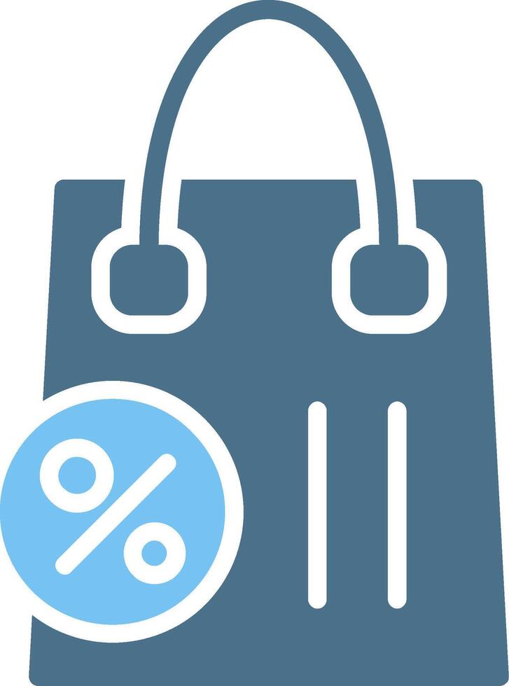 Discount Bag Glyph Two Color Icon Design vector