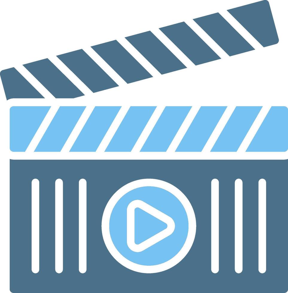 Clapperboard Glyph Two Color Icon Design vector
