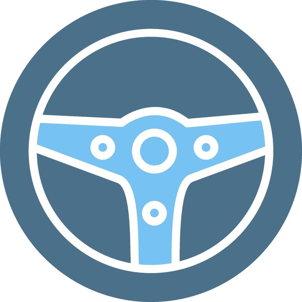 Steering Wheel Glyph Two Color Icon Design vector