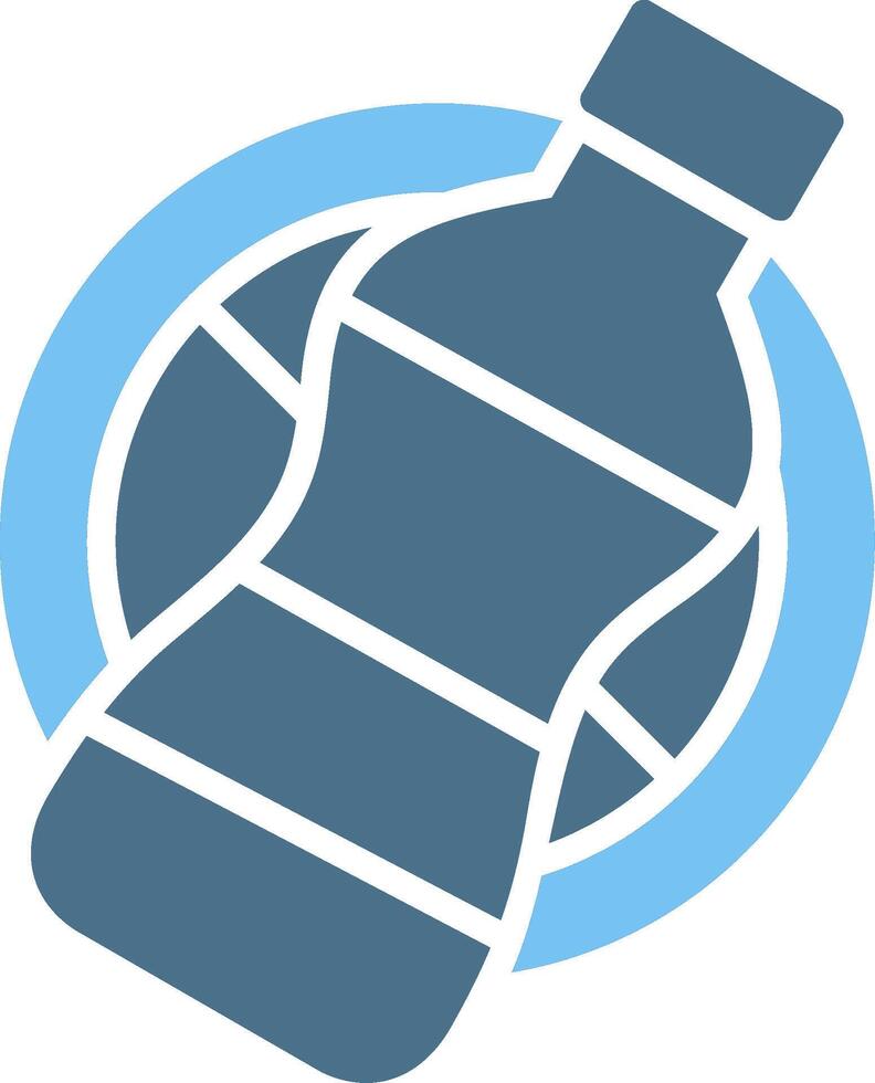 No Plastic Bottles Glyph Two Color Icon Design vector