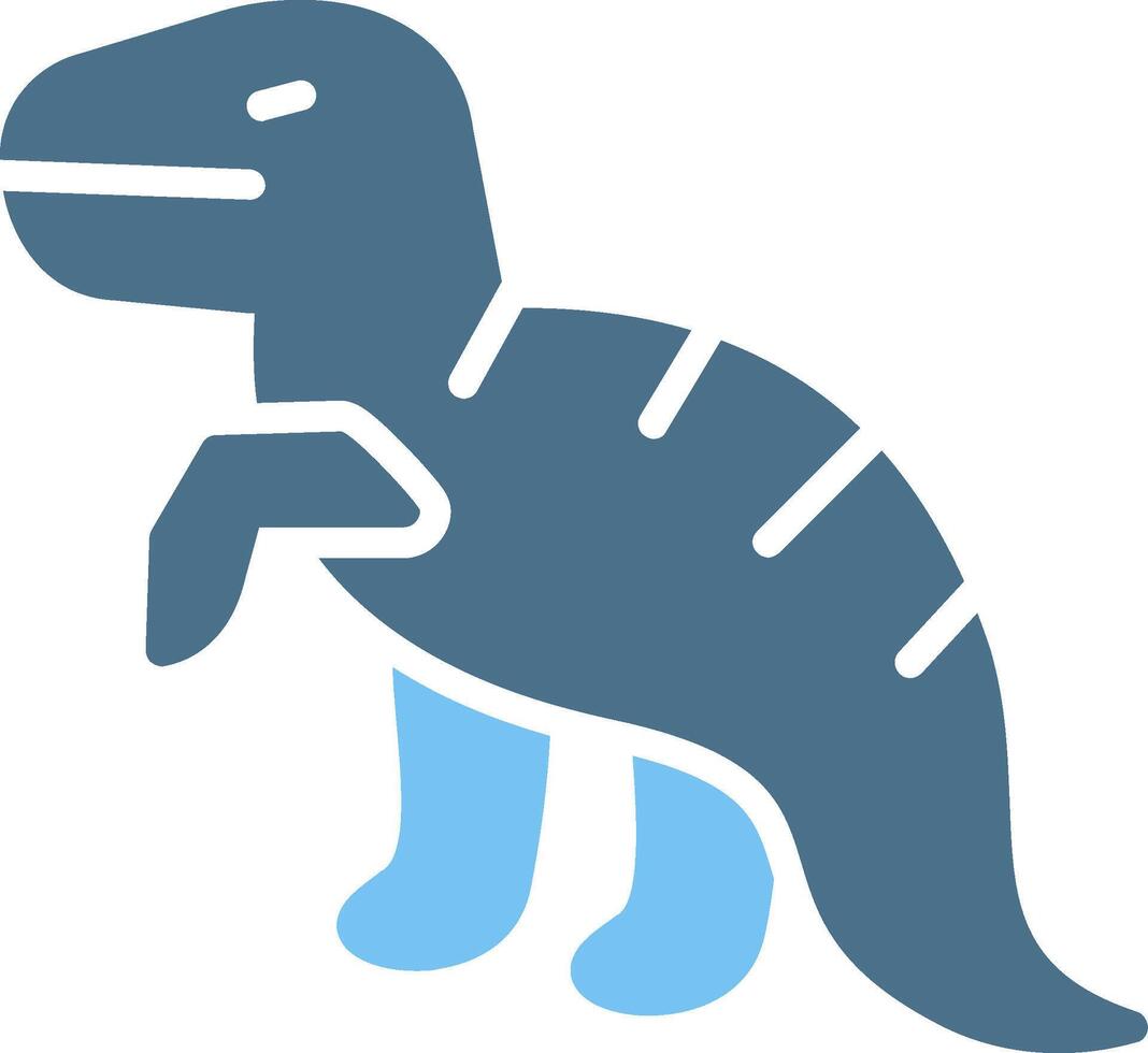 Dinosaur Glyph Two Color Icon Design vector