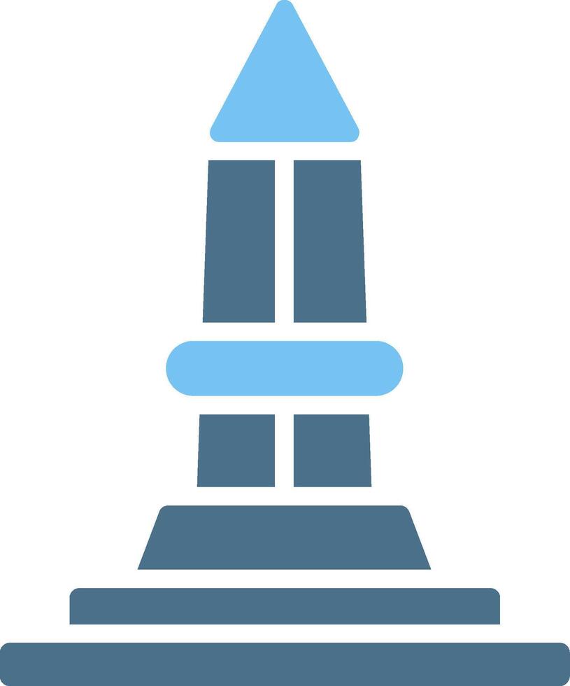 Obelisk Glyph Two Color Icon Design vector