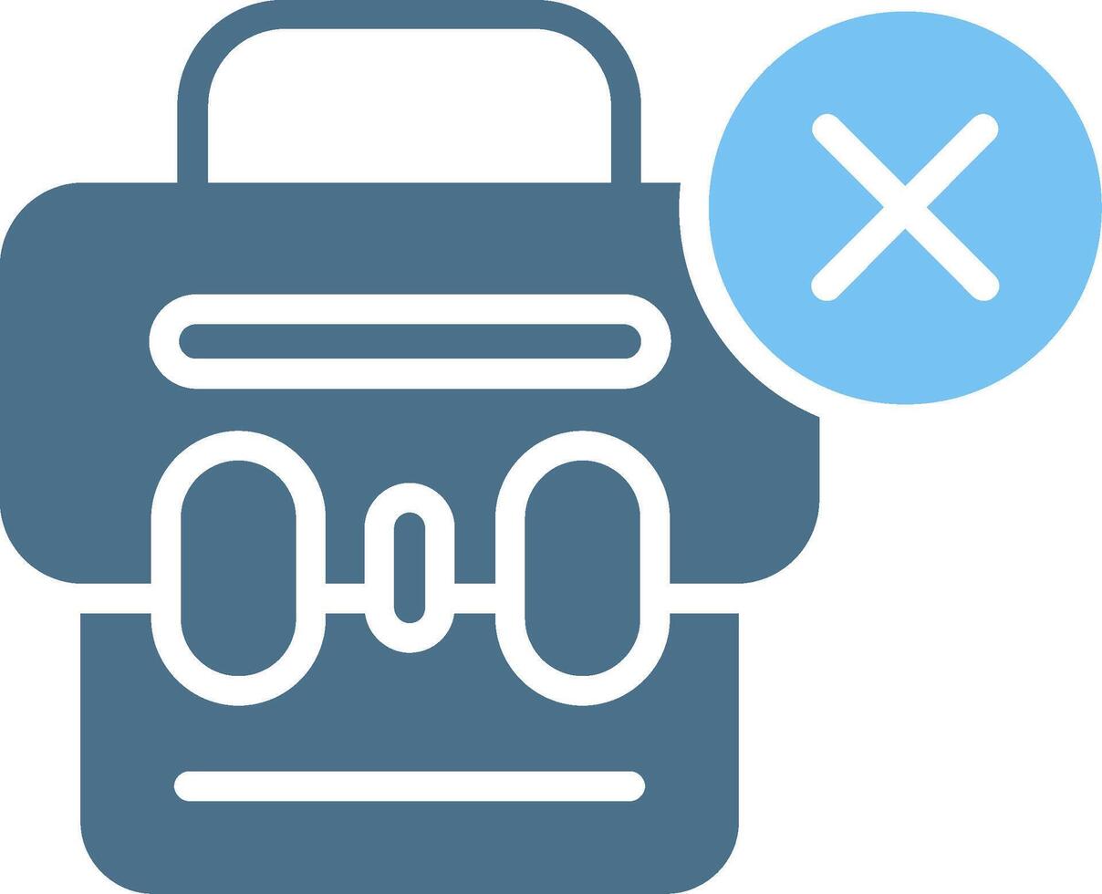 No Work Glyph Two Color Icon Design vector