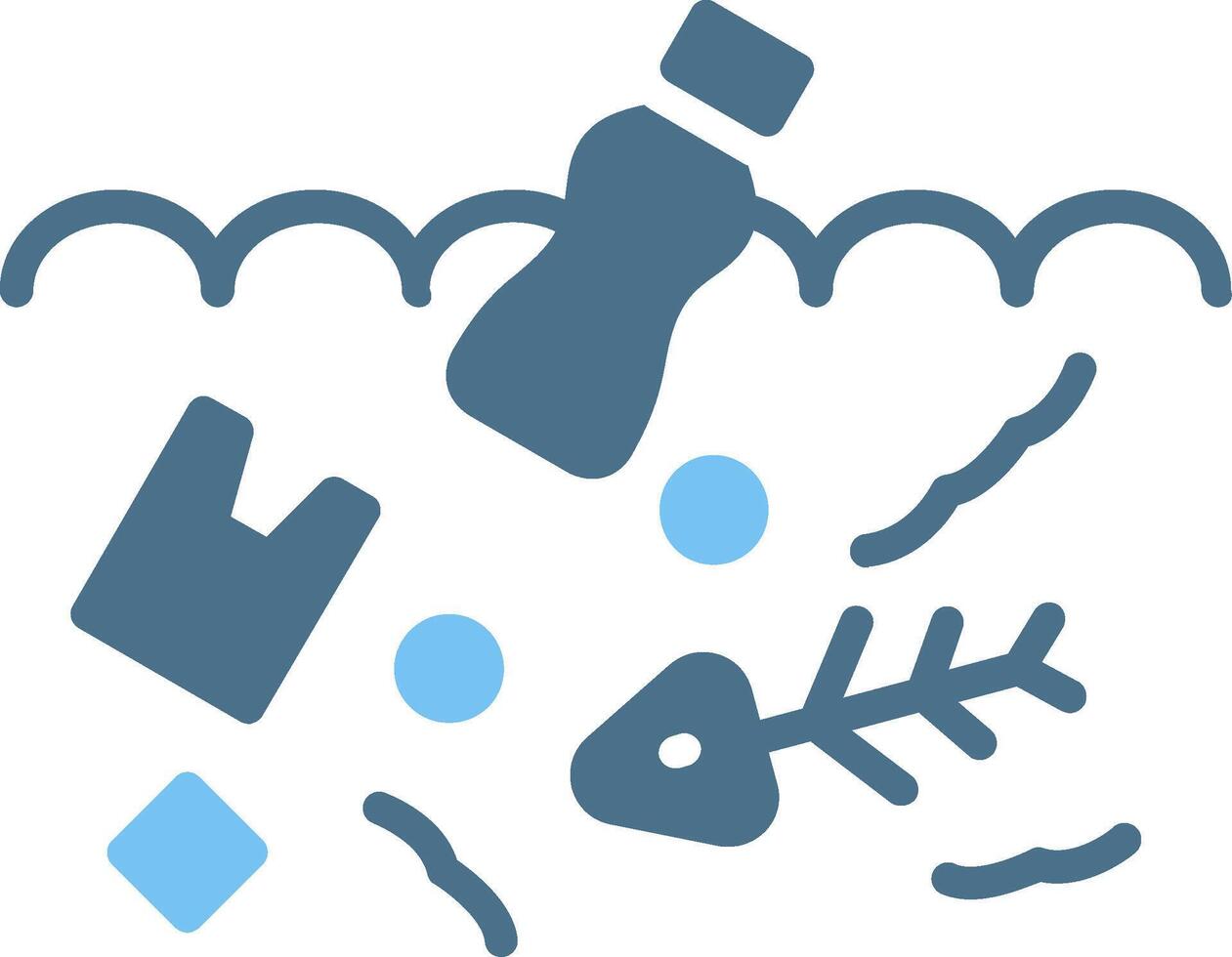 Plastic Pollution Glyph Two Color Icon Design vector