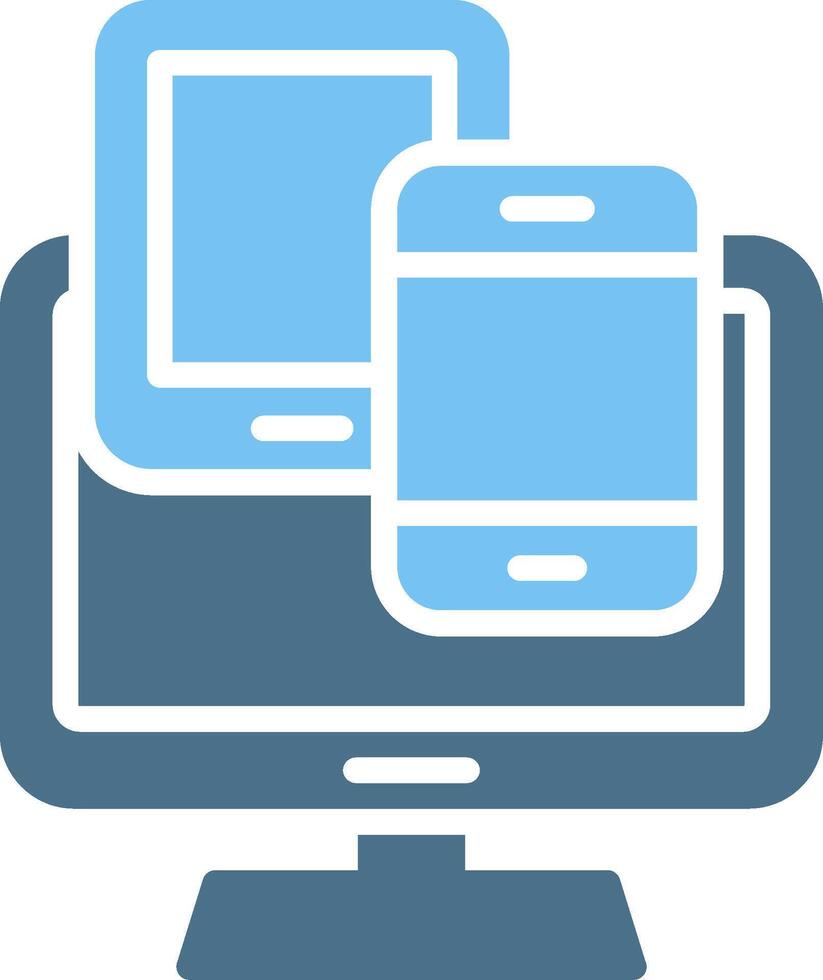 Responsive Design Glyph Two Color Icon Design vector