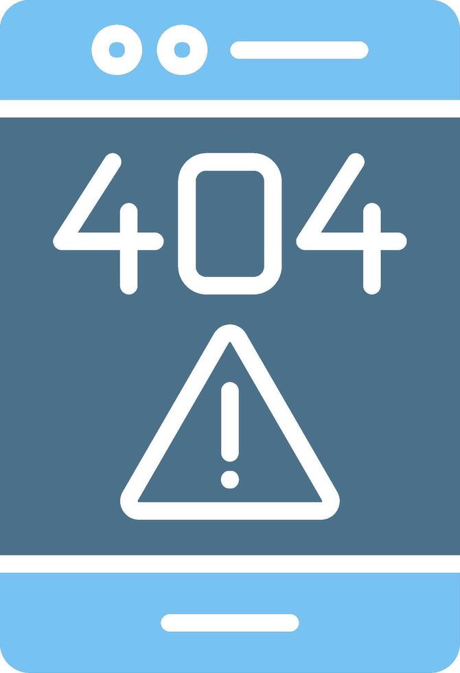 404 Error Glyph Two Color Icon Design vector