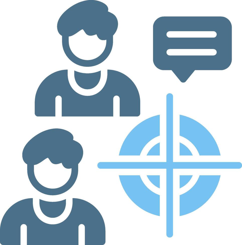 Focus Group Glyph Two Color Icon Design vector
