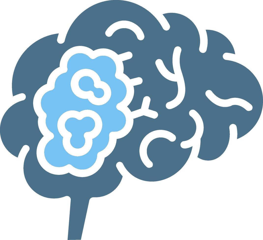 Brain Tumor Glyph Two Color Icon Design vector