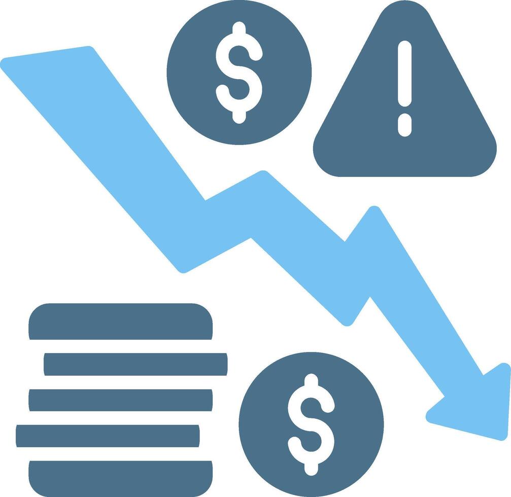 Financial Crisis Glyph Two Color Icon Design vector