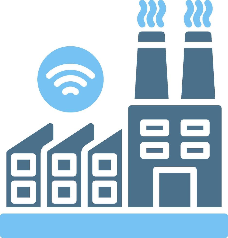 Factory Glyph Two Color Icon Design vector