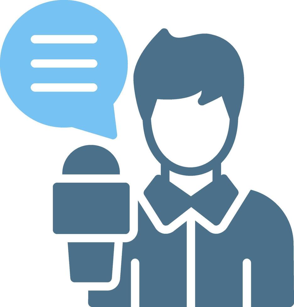 News Reporter Glyph Two Color Icon Design vector