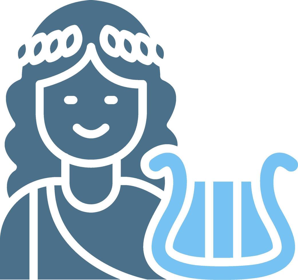 Apollo Glyph Two Color Icon Design vector