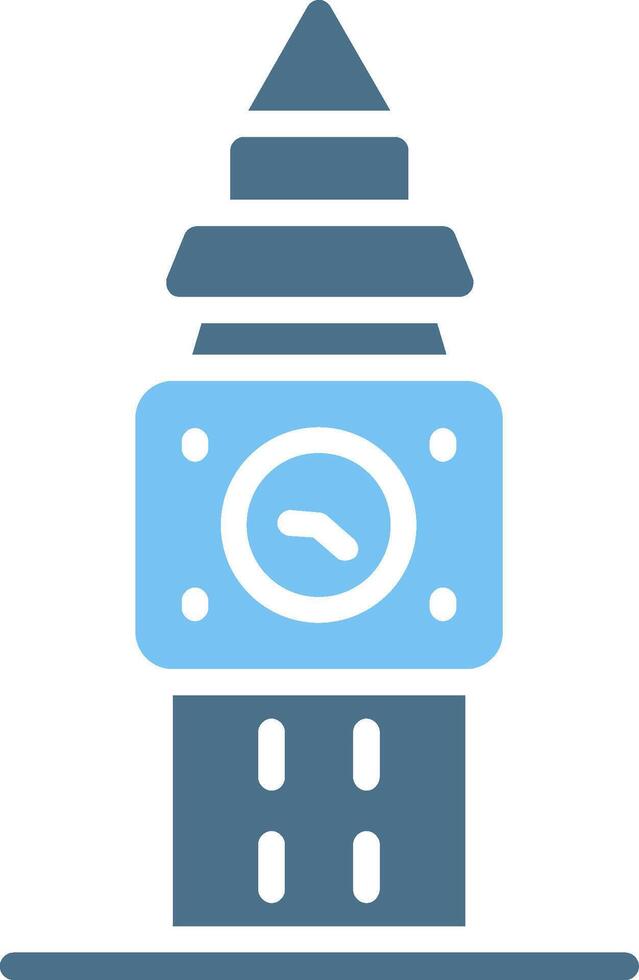 Big Ben Glyph Two Color Icon Design vector