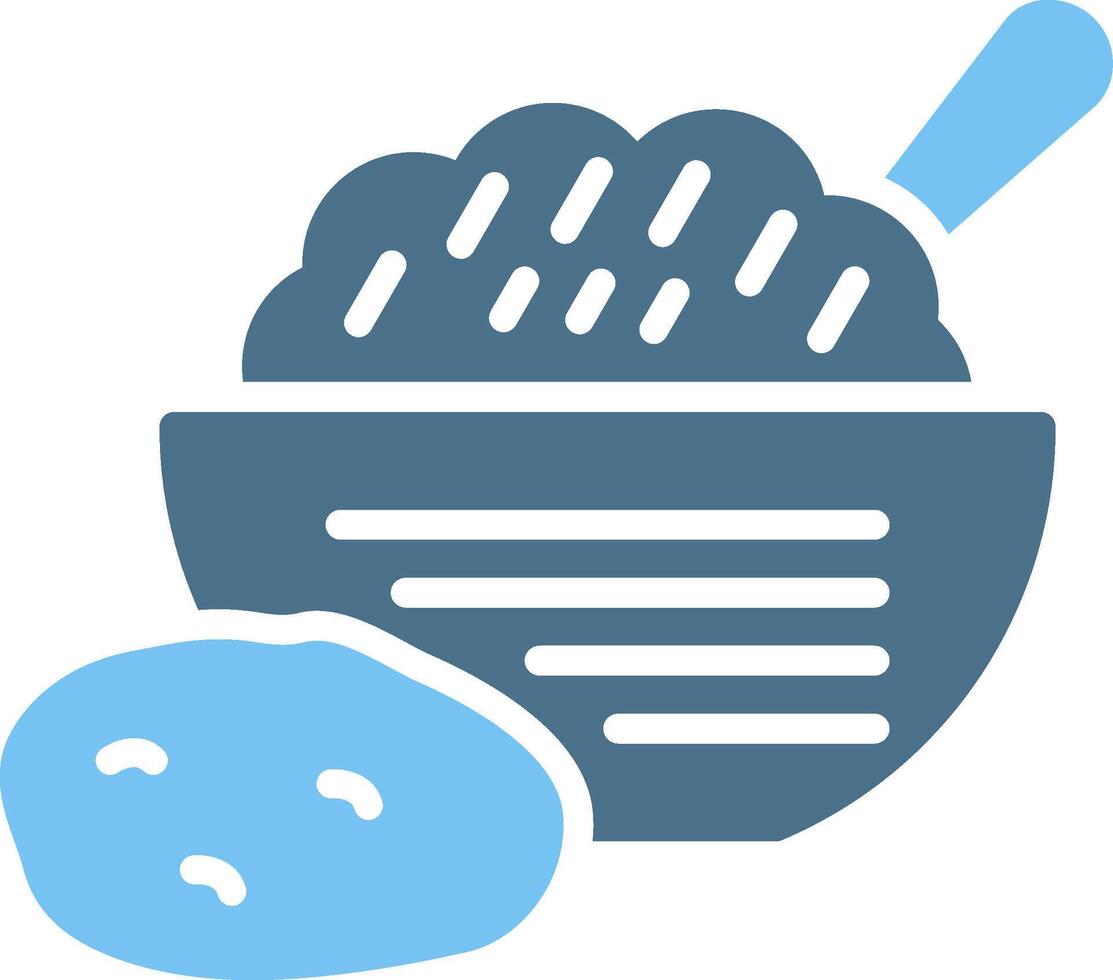 Mashed Potatoes Glyph Two Color Icon Design vector