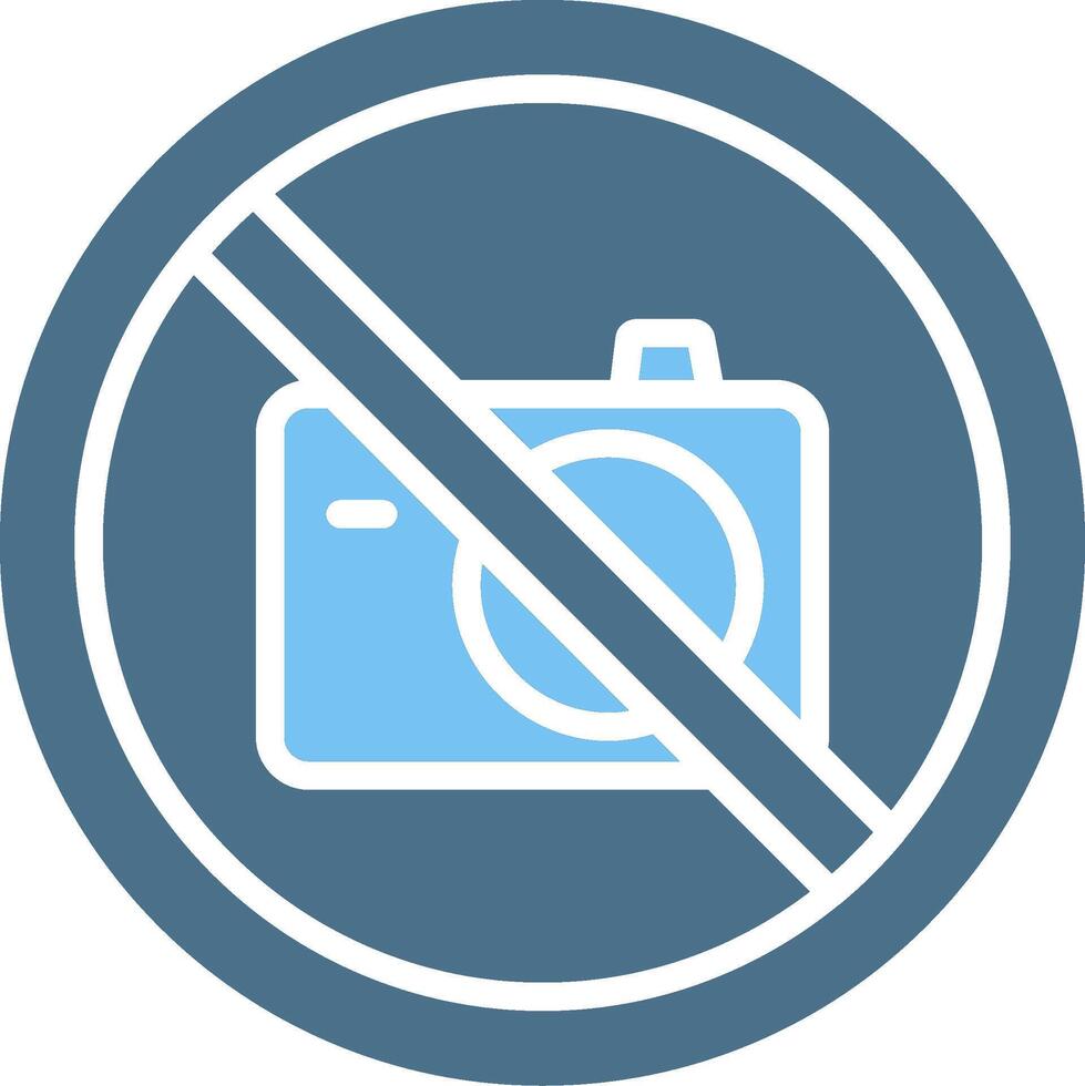 No Photos Glyph Two Color Icon Design vector