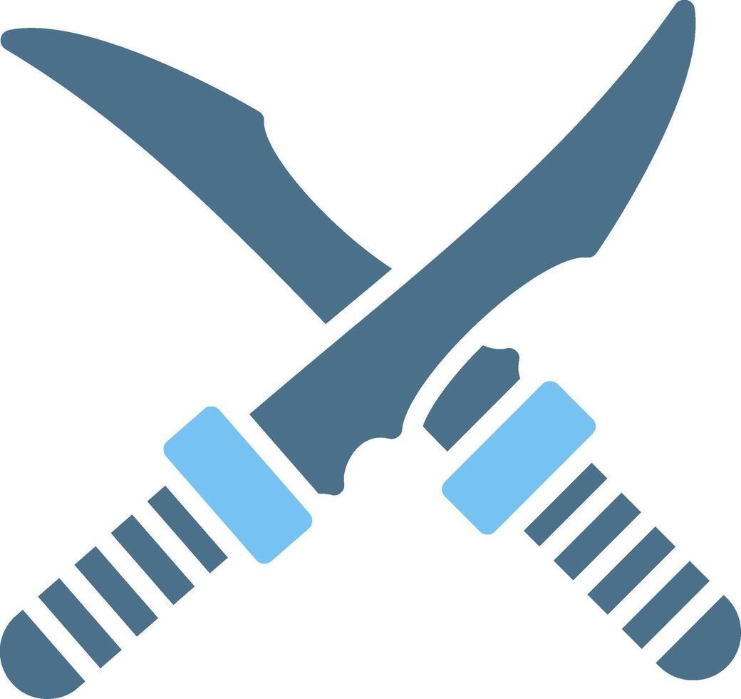 Ninja Sword Glyph Two Color Icon Design vector