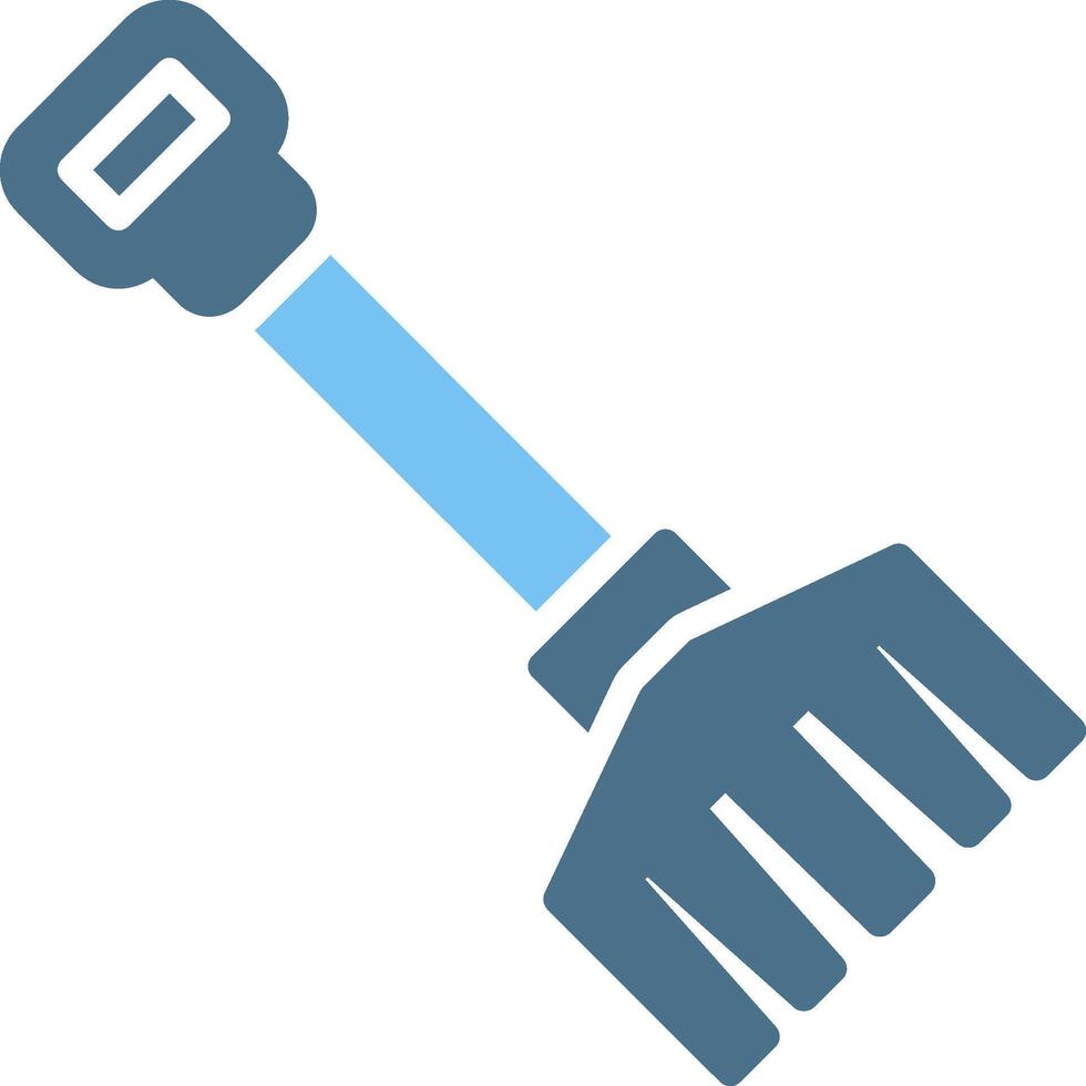 Rake Glyph Two Color Icon Design vector