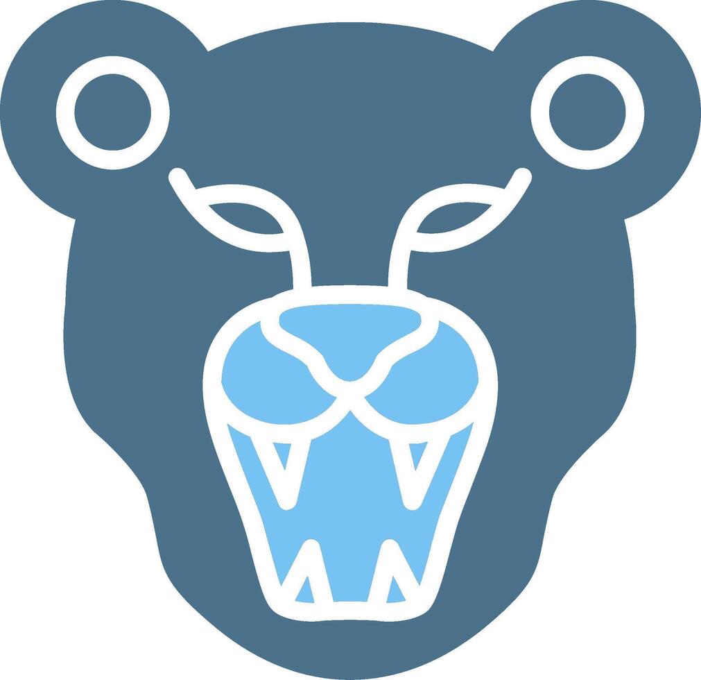 Puma Glyph Two Color Icon Design vector