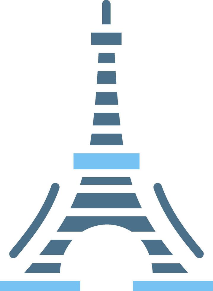 Tokyo Tower Glyph Two Color Icon Design vector