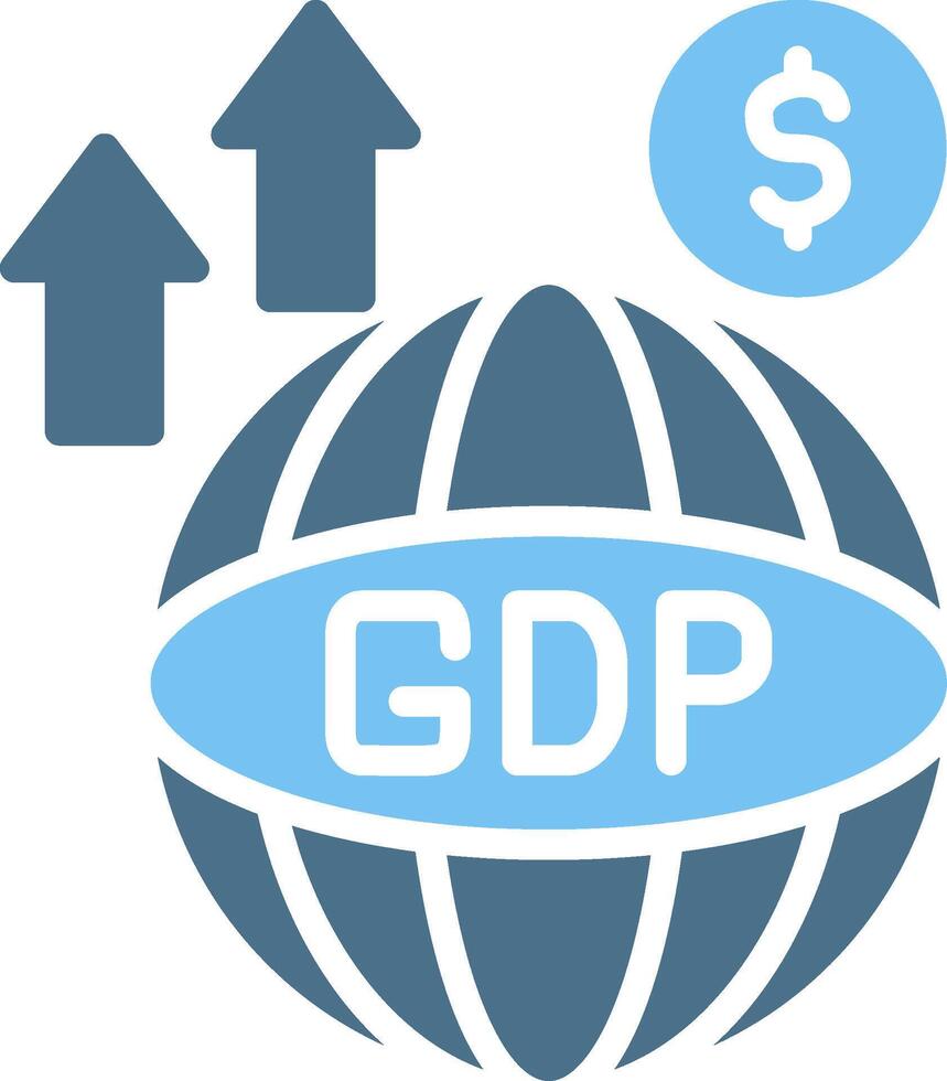 Gdp Glyph Two Color Icon Design vector