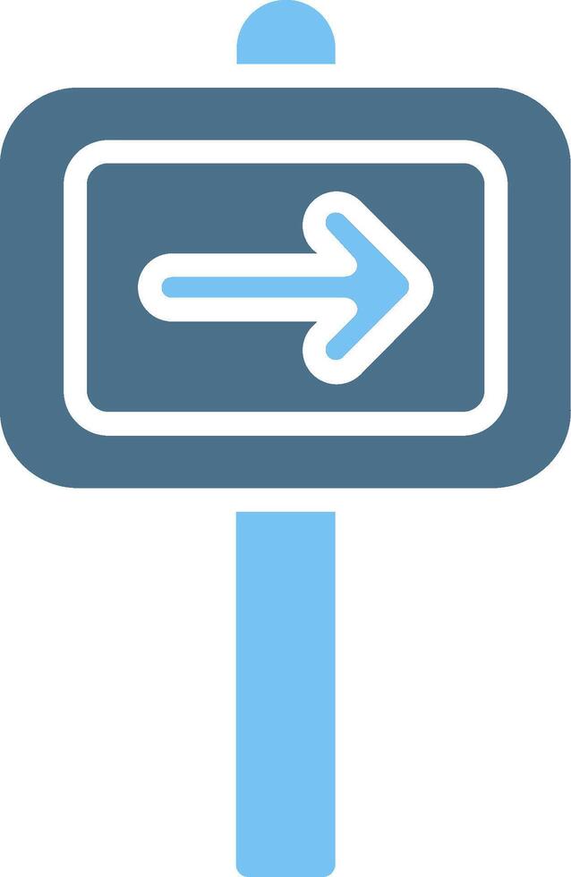 One Way Glyph Two Color Icon Design vector
