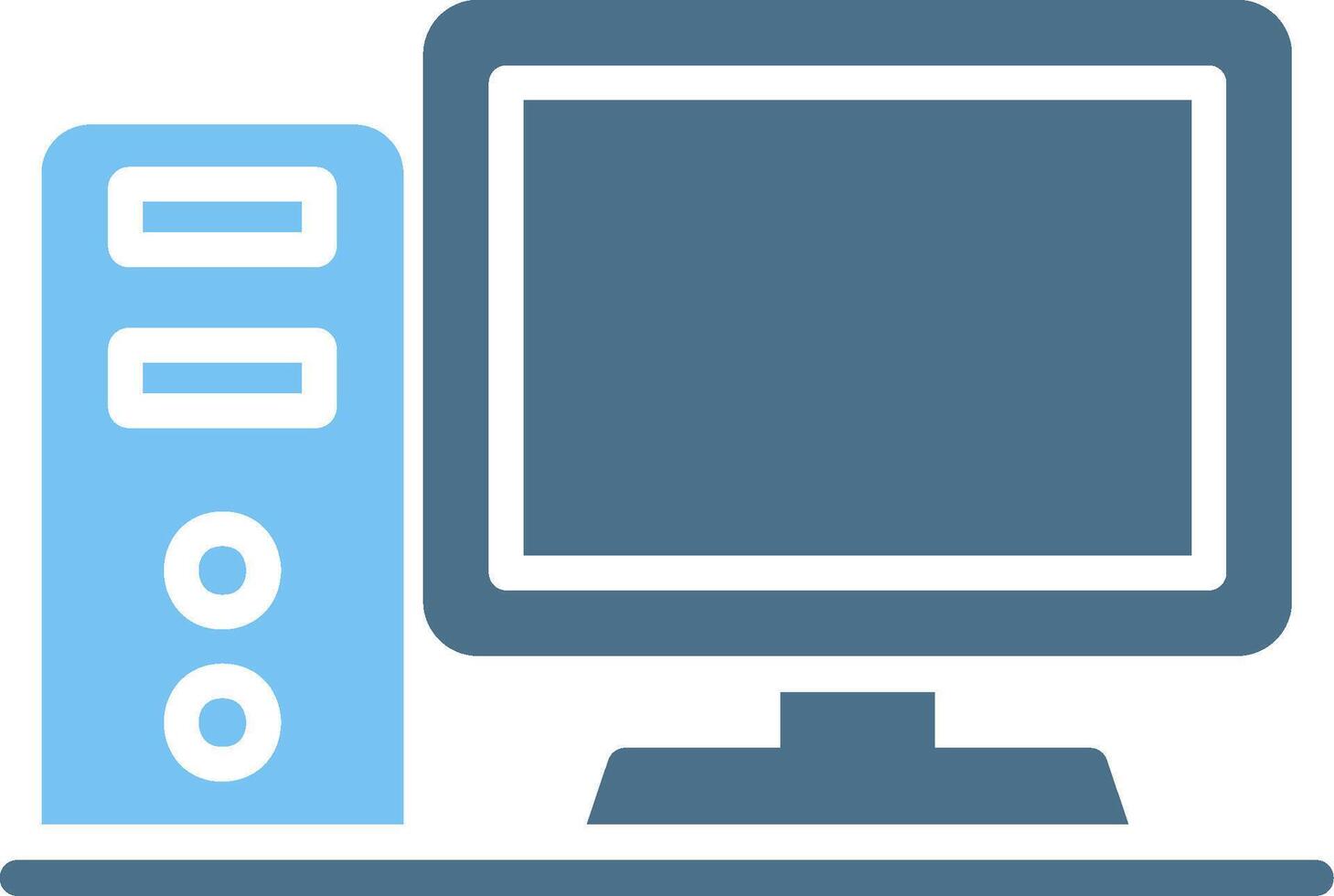 Desktop Computer Glyph Two Color Icon Design vector