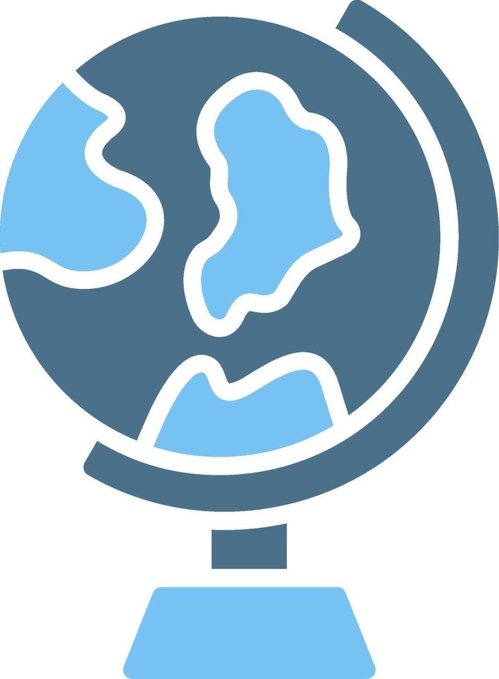 Earth Globe Glyph Two Color Icon Design vector
