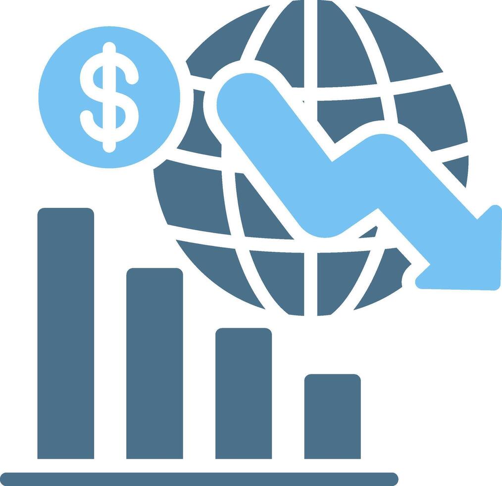 Economic Crisis Glyph Two Color Icon Design vector