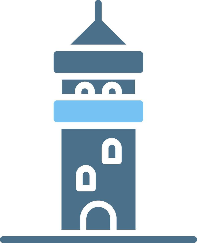 Galata Tower Glyph Two Color Icon Design vector