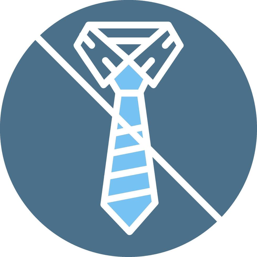 No Tie Glyph Two Color Icon Design vector
