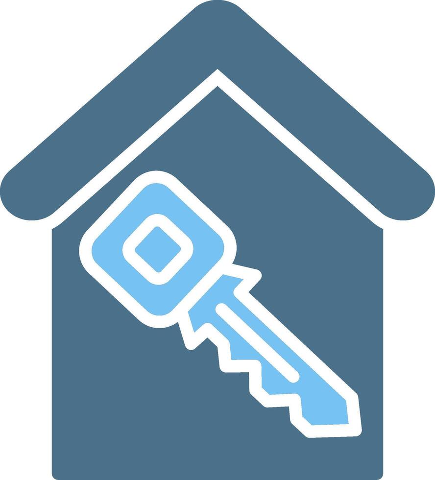 Key Glyph Two Color Icon Design vector