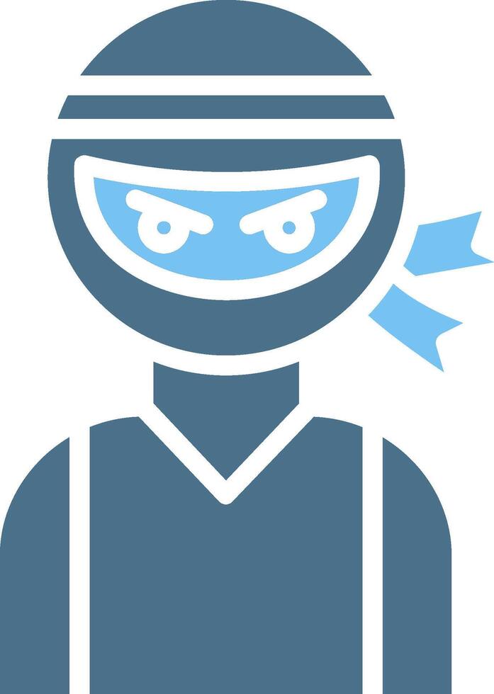 Ninja Glyph Two Color Icon Design vector