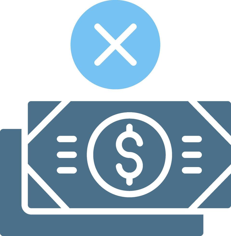 No Money Glyph Two Color Icon Design vector
