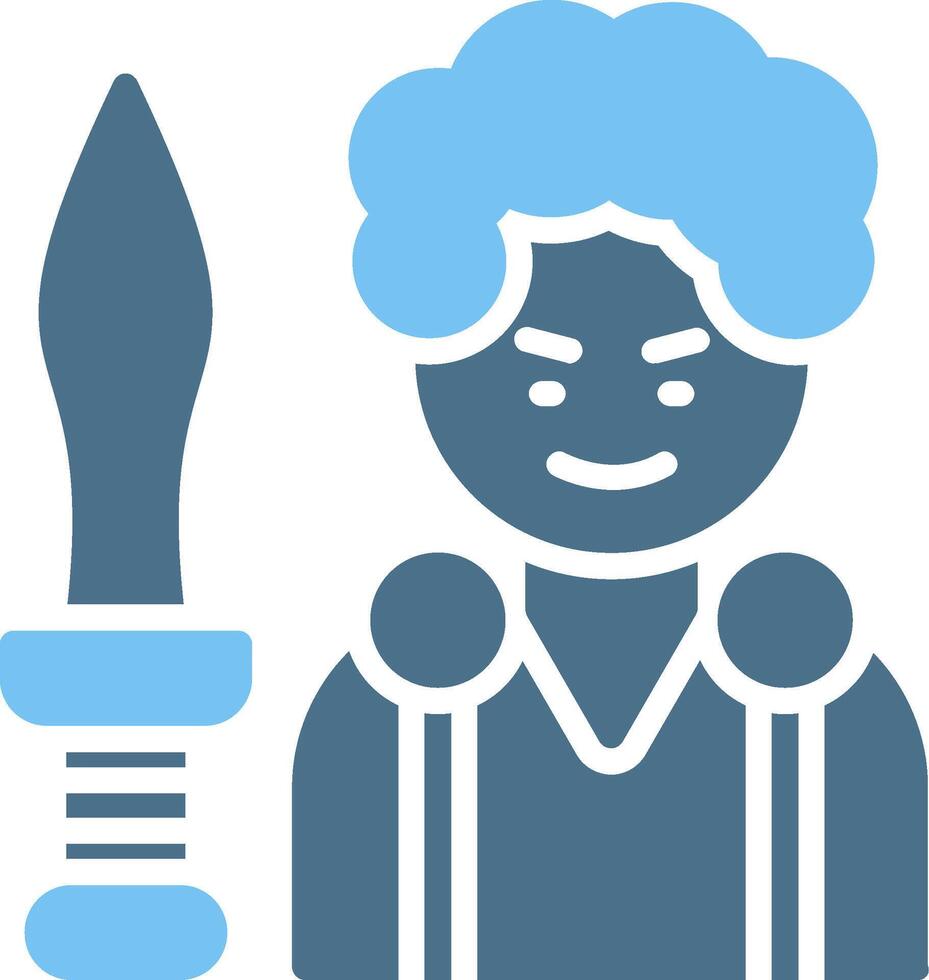 Theseus Glyph Two Color Icon Design vector