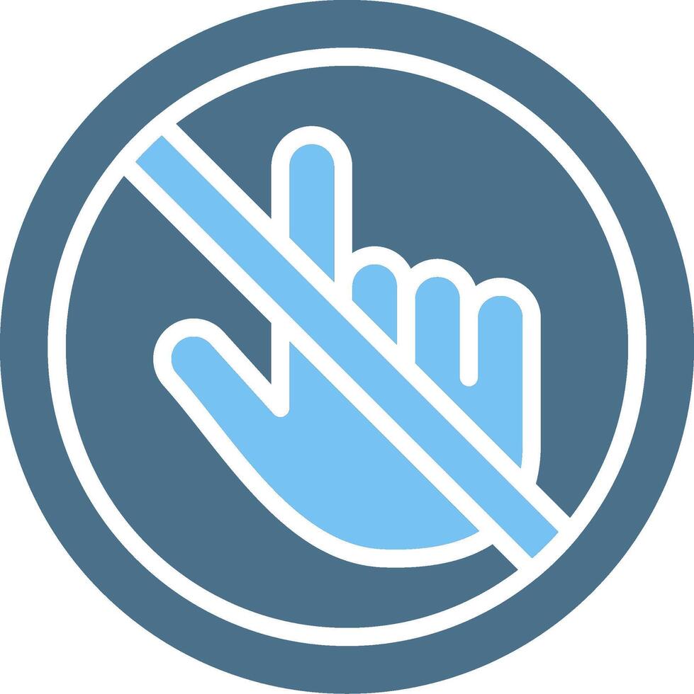 Do Not Touch Glyph Two Color Icon Design vector