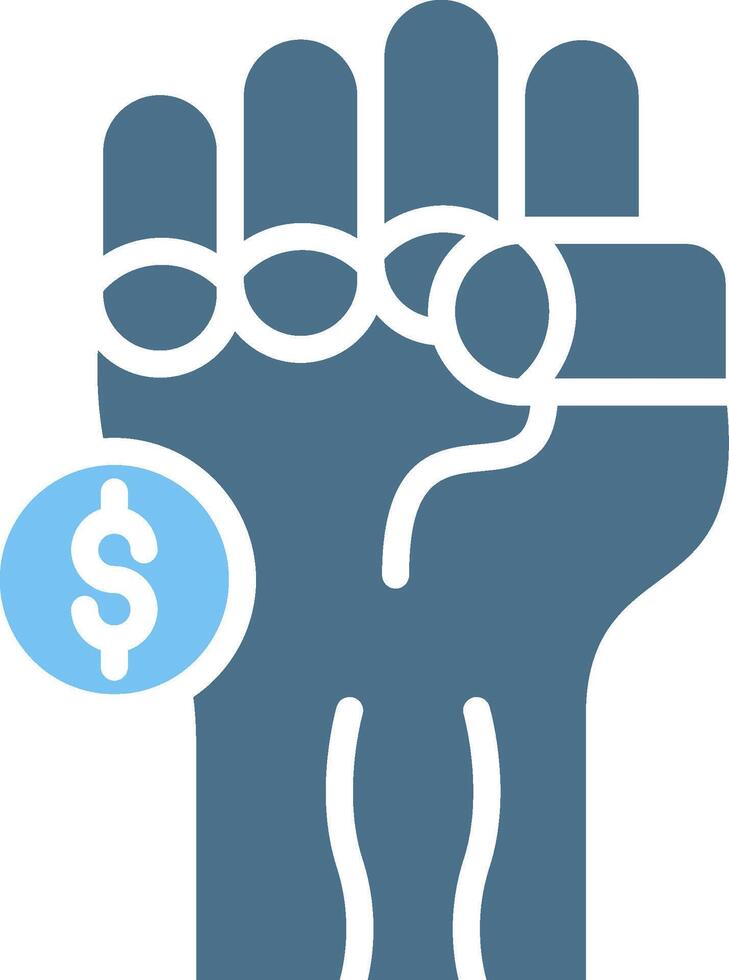 Fist Glyph Two Color Icon Design vector