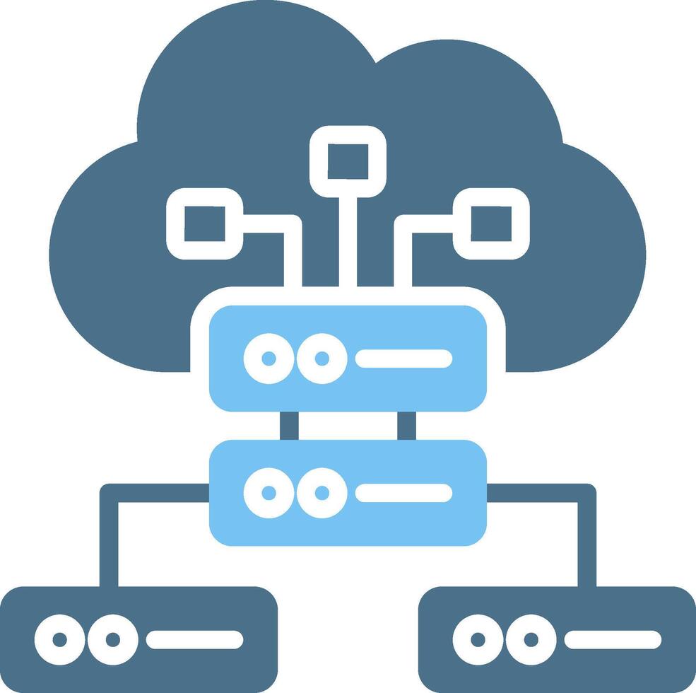 Cloud Server Glyph Two Color Icon Design vector