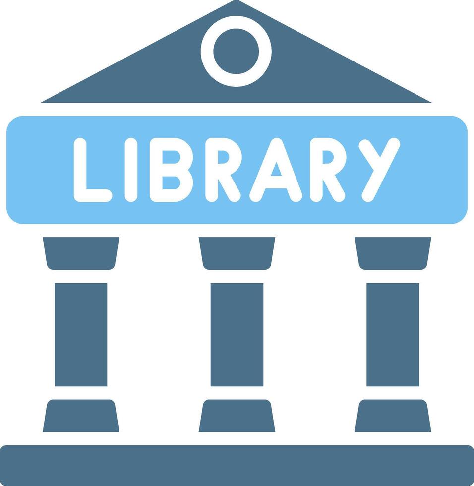 Library Glyph Two Color Icon Design vector