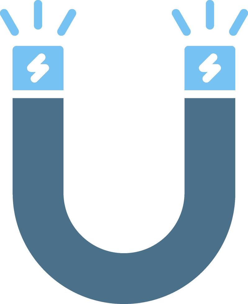 Magnetism Glyph Two Color Icon Design vector