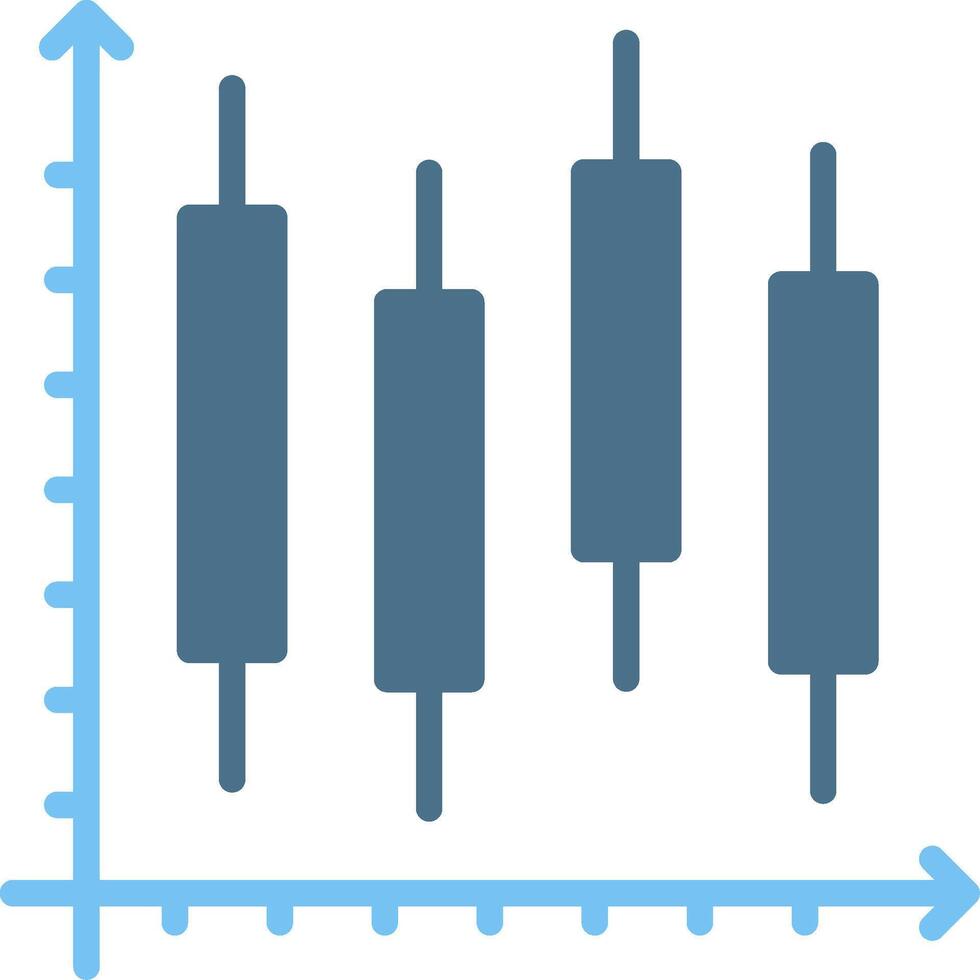 Stock Chart Glyph Two Color Icon Design vector