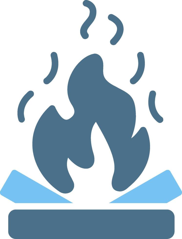 Bonfire Glyph Two Color Icon Design vector
