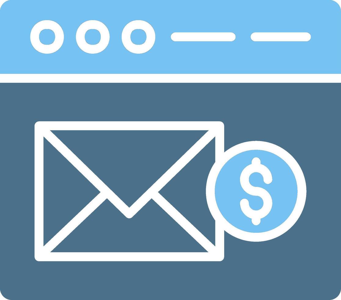 Business Mail Glyph Two Color Icon Design vector