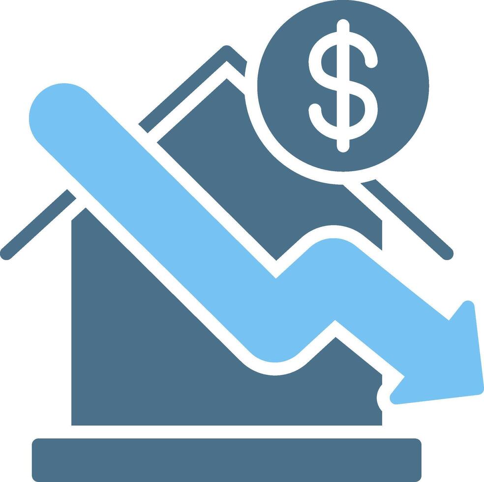 House Glyph Two Color Icon Design vector