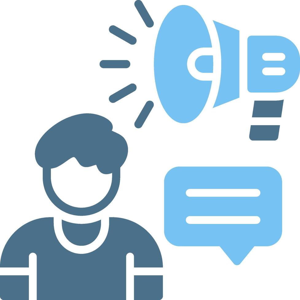 Loudspeaker Glyph Two Color Icon Design vector