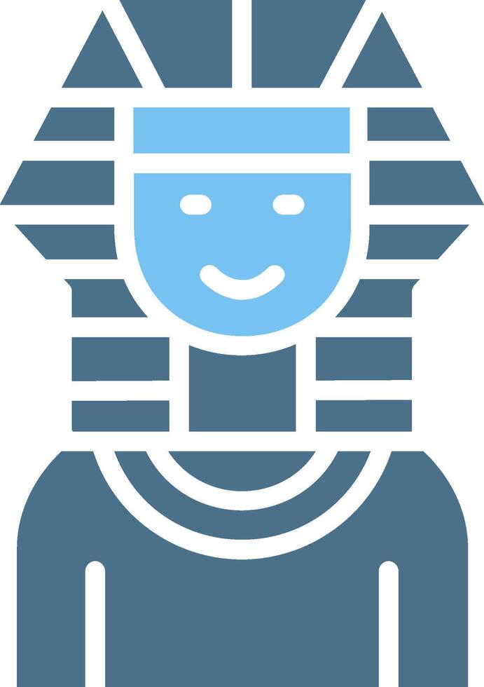 Pharaoh Glyph Two Color Icon Design vector