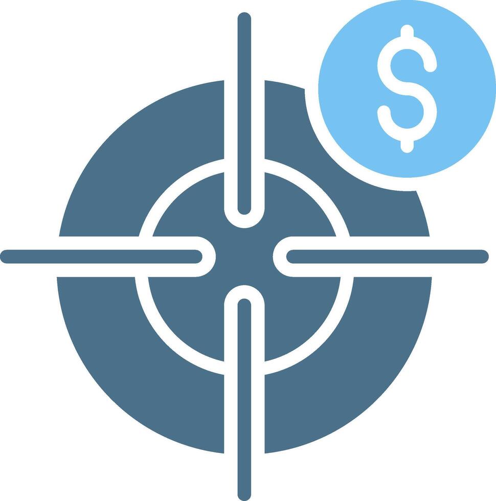 Target Glyph Two Color Icon Design vector