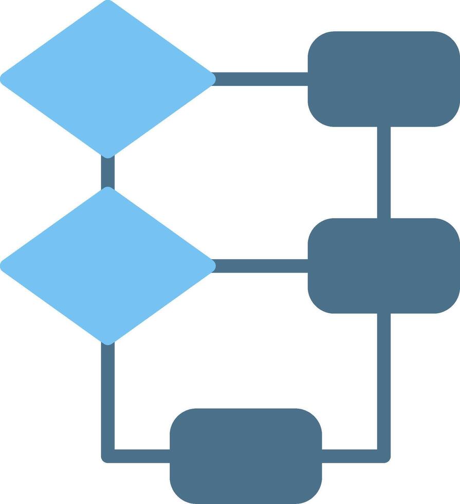 Flowchart Glyph Two Color Icon Design vector